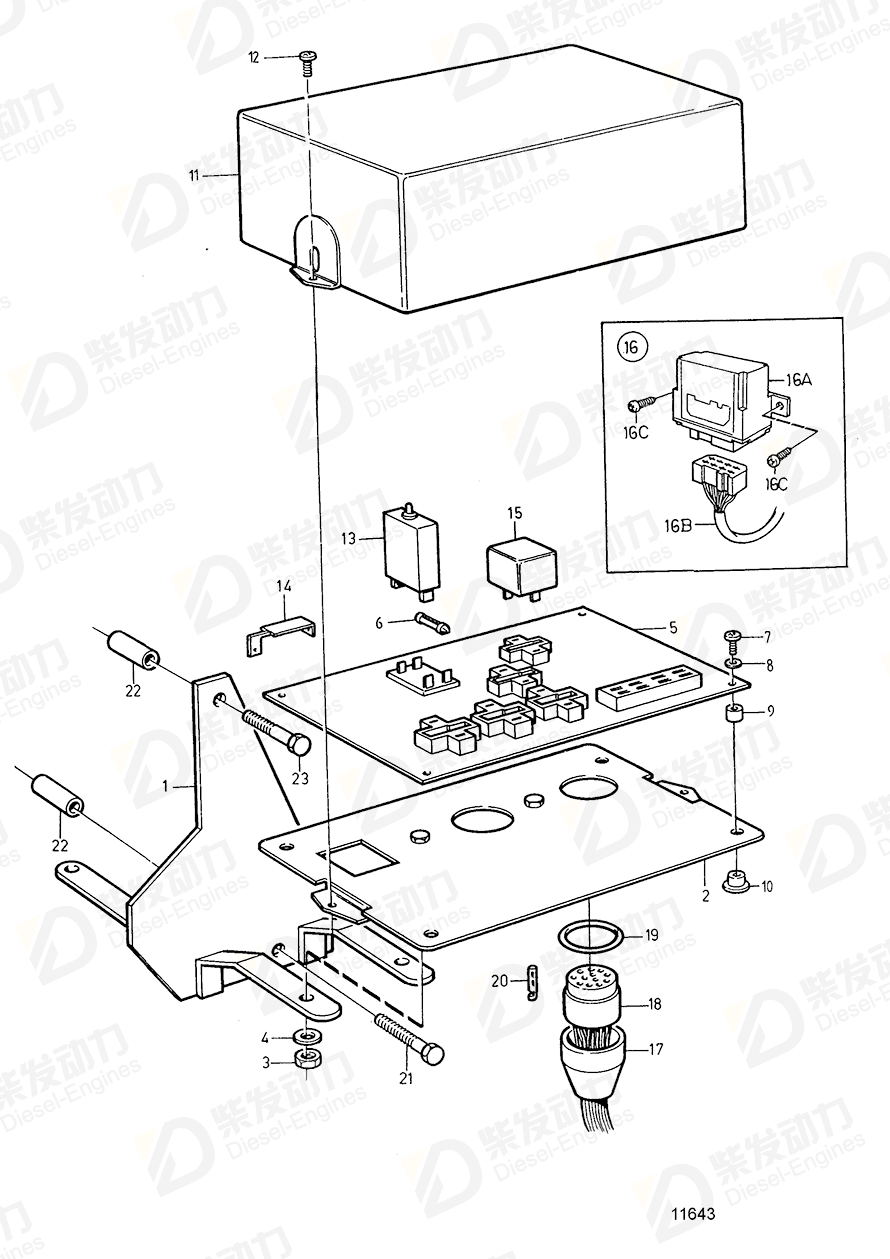 volvo penta Protecting casing 849596 Drawing